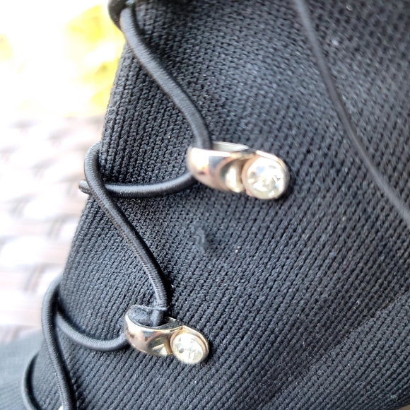 NWOT Sugar Tanikka black women's lace up heel sock booties. S 6 - Picture 11 of 11